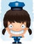 Cartoon Girl Police Officer Smiling