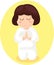 Cartoon girl praying