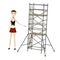 Cartoon girl with scaffolding
