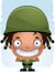 Cartoon Girl Soldier Smiling