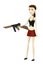 Cartoon girl with weapon