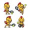 cartoon gladiator tennis