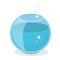 Cartoon glass aquarium with water. Stock vector illustration