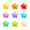 Cartoon glossy colorful stars set.