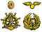 Cartoon golden army badges for peaked caps