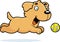 Cartoon Golden Retriever Chasing Ball