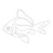 cartoon goldfish,vector illustration,lining draw