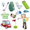 Cartoon golf equipment icon