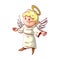 Cartoon good angel with welcoming hands