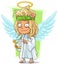 Cartoon good longhair hippie angel