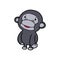 cartoon gorilla comic monkey doodle vector illustration isolated on white background\\\'