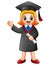 Cartoon graduation girl