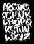 Cartoon graffiti comic doodle font alphabet. Vector illustration.Handwhritten graffiti font.