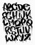 Cartoon graffiti comic doodle font alphabet. Vector illustration.Handwhritten graffiti font.