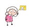 Cartoon Grandma Chatting on Mobile Vector Concept