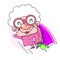 Cartoon Grandmother. Smiling Senior. Flat Woman. Vector Background. Woman Face. Smiling Human Icon. Love