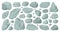 Cartoon granite rocks and grey pebbles, boulder rocky stones. Granite stones, mountain rock stone heap flat vector illustration on