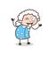 Cartoon Granny Face with Stuckout Tongue and Winking Eye