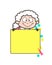 Cartoon Granny Presenting a Ad Banner Vector Illustration