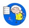 Cartoon Granny Showing Report List Vector Illustration