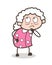 Cartoon Granny Thinking Vector Illustration