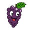 Cartoon grape.Vector cartoon fruit illustration.