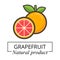 Cartoon grapefruit label