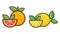 Cartoon grapefruit and lemon vector