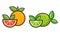 Cartoon grapefruit and lime vector
