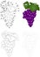 Cartoon grapes. Dot to dot game for kids