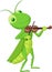Cartoon Grasshopper with a Violin