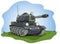 Cartoon gray military army large tank