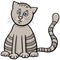 Cartoon gray tabby cat comic animal character