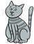 Cartoon gray tabby cat comic animal character