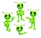 Cartoon Green Alien Set