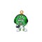 Cartoon green christmas ball with character bring gaming