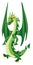 Cartoon green dragon