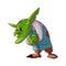 Cartoon green goblin or troll