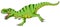 Cartoon green t-rex dinosaur growling