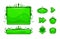 Cartoon green vector abstract game assets set