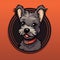 Cartoon Grey Schnauzer Dog Mascot Head Logo