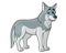 Cartoon grey wolf