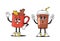 Cartoon Groovy Coffee And Tea Cups Whimsical Retro Hippie Characters, Bringing Fun And Flavor To Beverage Experience