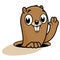 Cartoon groundhog character. Vector illustration