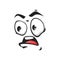 Cartoon grumble face, vector emoji, growl feelings