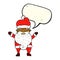 cartoon grumpy santa with speech bubble