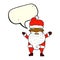 cartoon grumpy santa with speech bubble