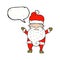 cartoon grumpy santa with speech bubble