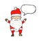 cartoon grumpy santa with speech bubble