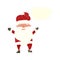 cartoon grumpy santa with speech bubble